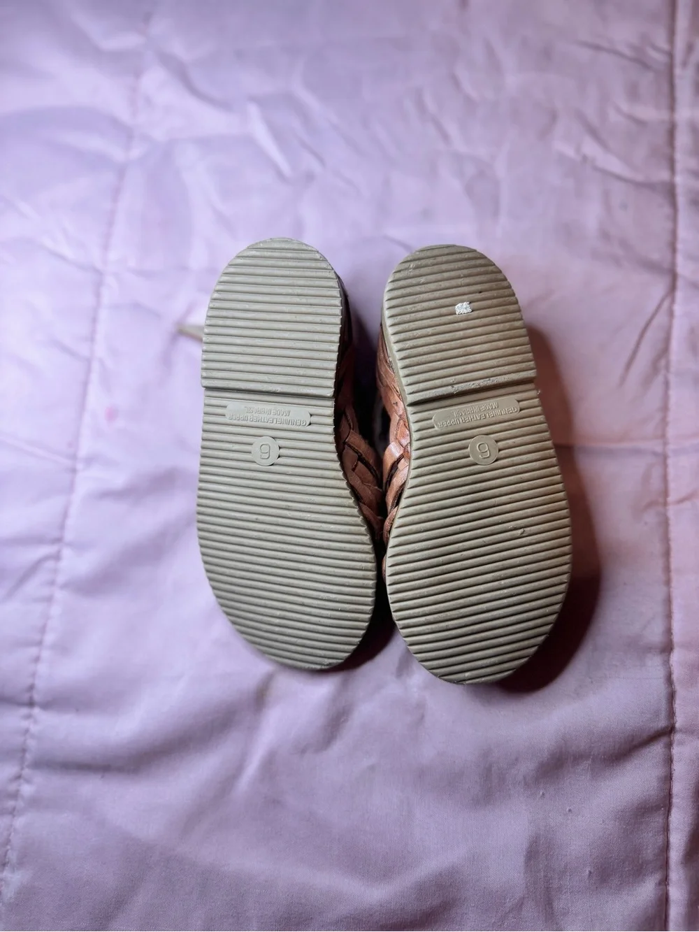 Vintage ToddleTime Toddler/Toddler Kids Brown Leather Huarache Sandals -